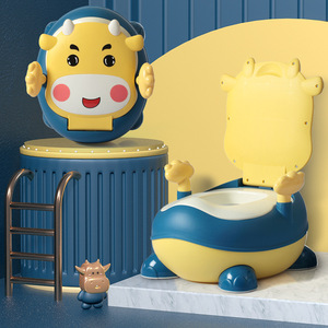 Siège de toilette en forme de vache Lebonni pour tout-petits avec couvercle et poignée, en matériau PP, chaise d'apprentissage de la propreté pour bébé - Product Image 4