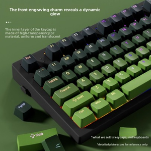 Custom Two-<strong>Color</strong> Gradient 130-Key PBT <strong>Mechanical</strong> <strong>Keyboard</strong> Keycap Matcha <strong>Color</strong> With Height - Product Image 2