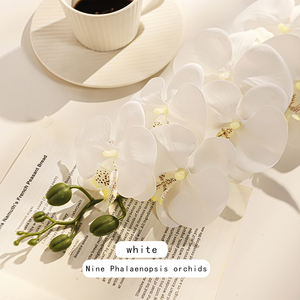 Flores artificiales blancas al por mayor decoración de boda seda a granel rosas blancas flor de cerezo rama orquídea Margarita ramo de flores - Product Image 4