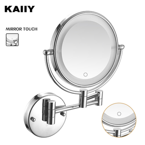 KAIIY Salle De Bains Moderne Style Extensible Double Bras S'étendent 2 Visage Loupe Forme Ronde Led Miroir De Salle De Bain - Product Image 2