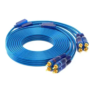 Di alta qualità treccia audio auto cavo circa 5 metri con maschio-maschio 4 canali 4rca a 4rca cavi 5 m - Product Image 1
