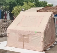Tente familiale d'extérieur pour le camping, toile Oxford imperméable, rembourrage en coton, design gonflable style glamping