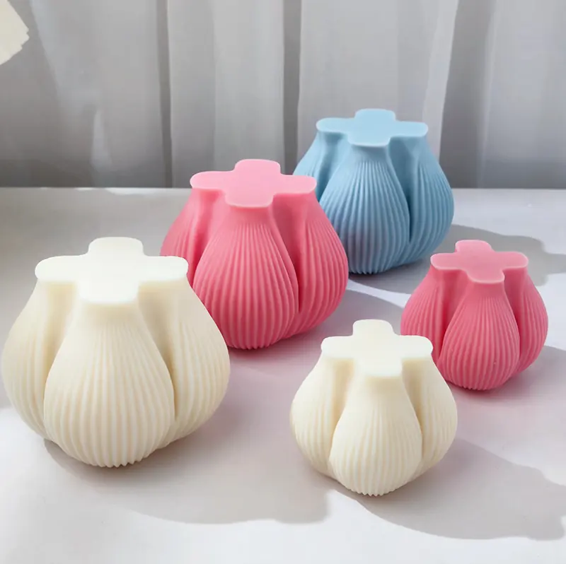 Bougie parfumée fleur à quatre pétales moule en silicone DIY fleur plâtre bougie parfumée moule