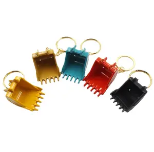 Fabricantes Diretos Escavadeira Bucket Metal Keychain 3D Stereo Digger Hook Machine Key Holder Acessórios