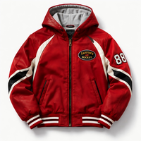 Veste en cuir de haute qualité sur mesure pour hommes, veste à capuche de style universitaire pour équipe universitaire, veste coupe-vent à fermeture éclair pour l'extérieur