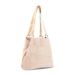 Bolso <span class=keywords><strong>de</strong></span> hombro liso grande <span class=keywords><strong>con</strong></span> logotipo impreso personalizado a la moda para mujer, bolsos <span class=keywords><strong>de</strong></span> mano <span class=keywords><strong>de</strong></span> <span class=keywords><strong>corcho</strong></span> natural para mujer <span class=keywords><strong>con</strong></span> bolsillo frontal - Product Image 4