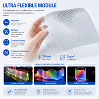 Pantalla LED Holográfica Transparente Ultrafina, Película Flexible Autoadhesiva para Exteriores, Cartel Digital de Alto Brillo para Elevador