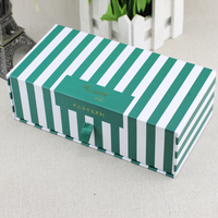 Caja de Regalo Rígida con Cajón Deslizable Grande y Estampado de Cruce de Cebra, con Cinta, para Empacar Sets de Regalo de Té
