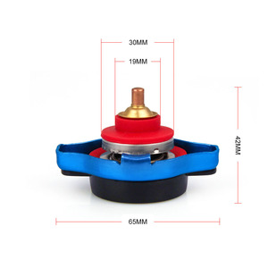 Bouchon de radiateur D1 65mm bleu avec joint rouge pour remplacement du système de refroidissement de voiture, ajustement universel - Product Image 1