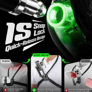 Soporte de Pecho Universal LISEN para Teléfono y Cámara de Acción, Compatible con iPhone 15, Samsung Galaxy, GoPro Hero, <span class=keywords><strong>AKASO</strong></span>, Insta360X5 de 4-11 cm - Product Image 3