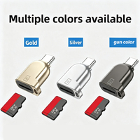 Lector de Tarjetas TF Tipo C Compatible con OTG, Mini Adaptador de Tarjetas de Memoria USB 3.0 de Aleación de Zinc para Teléfono, Tableta, PC y Portátil