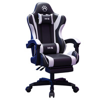 Chaise de jeu pour ordinateur Razer PC inclinable ergonomique en cuir pivotante avec base en nylon et cadre en métal pour un usage domestique ou au bureau