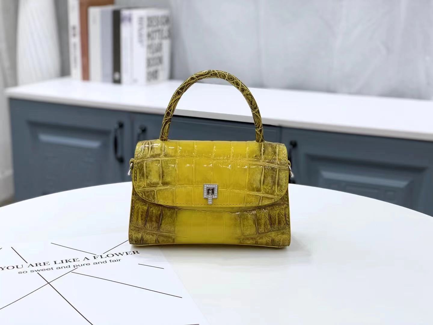 Custom-made High End Quality 100% Genuine Exotic Crocodile Leather Hand Bag