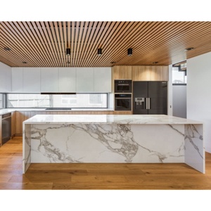 Armario de cocina de lujo con pintura italiana, paquete plano y moderno, color blanco laminado, suministro de fábrica - Product Image 6