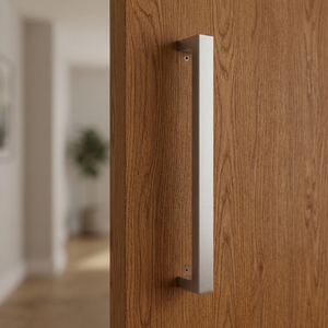 Manija de Puerta Cuadrada Contemporánea de Acero Inoxidable 304 con Acabado Cepillado, Longitud Personalizada, <span class=keywords><strong>para</strong></span> Interiores y Exteriores - Product Image 2