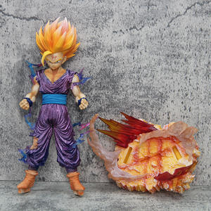 Figura de Acción de Gohan Super Saiyan 2 de DBZ con Traje de Artes Marciales Morado, Efectos de Aura Relámpago y Base Agrietada para Coleccionistas - Product Image 5