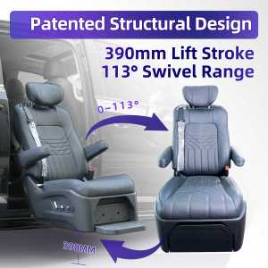 Siège de voiture sport Tengyun S5B en cuir PU et fibre de carbone, confortable, pour Alphard/Sprinter Van, utilisateurs handicapés, pivotant programmable - Product Image 1