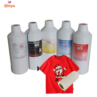 Qinyu Botol Berkualitas Tinggi 1000ML Berbasis Air untuk Printer XP600/i1600/tx800/i3200 Digital CMYK+WHITE Transfer Tinggi