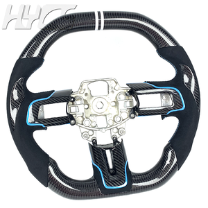 Volant sport en cuir et fibre de carbone pour l'amélioration de l'intérieur de la voiture, compatible avec <span class=keywords><strong>Ford</strong></span> <span class=keywords><strong>Mustang</strong></span> S550 <span class=keywords><strong>GT</strong></span> <span class=keywords><strong>350</strong></span> 500 Coupé 2015-2023 - Product Image 3
