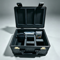 Boîte de rangement en aluminium à 3 rangées avec serrure TSA personnalisée pour cartes gradées, étui pour cartes à chargement par le haut, boîte de présentation pour cartes de sport et cartes slab