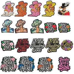 Patch Ricamate 'Pray Gril God Dont Play About <span class=keywords><strong>Me</strong></span>' Bestseller, Accessori Termoadesivi <span class=keywords><strong>per</strong></span> Abbigliamento/Giacche/Pantaloni/Scarpe - Product Image 5