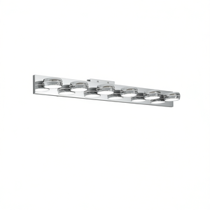 Modern 43in LED Vanity <b>Light</b> Bar 6 <b>Lights</b> Chrome Finish Bathroom Mirror Lamp Surface Mounted Warm White 3500K IP44 - Product Image 1
