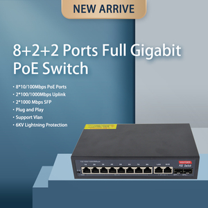 Switch di Rete 48V 1000Mbps Direttamente dalla Fabbrica, 8 Porte POE+ 2 Uplink POE per Telecamere IP, Computer, AP - Product Image 1