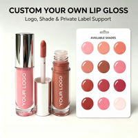 Vente en gros de gloss à lèvres liquide minéral transparent mat, vegan, à haute pigmentation, imperméable, hydratant, longue tenue, avec logo personnalisé