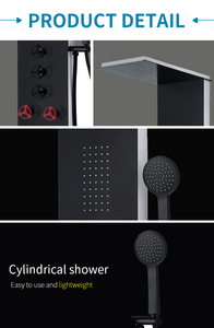 TIEMA a parete nero rubinetto da <span class=keywords><strong>bagno</strong></span> <span class=keywords><strong>Set</strong></span> pannello doccia cromato finitura superficiale vendita calda modelli Soft e pioggia Spray - Product Image 6