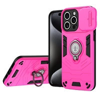 2025 nouvelle coque de téléphone avec anneau de fenêtre poussoir à ouvrir coque de téléphone magnétique de couleur pure antichoc à couverture complète pour iPhone 17 16 15 14