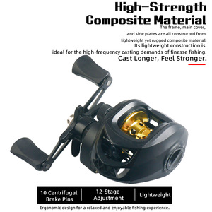 Carrete de pesca con cuerpo de metal, freno magnético de 12 velocidades, carrete de pesca universal para uso en todo tipo de agua - Product Image 5