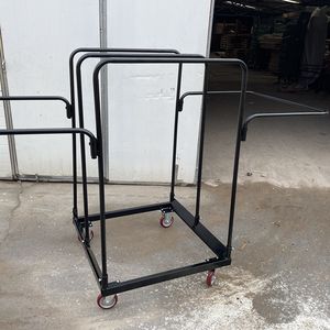 भारी ड्यूटी काले स्टील आसान चलती भोज तह दौर टेबल ट्राली - Product Image 2