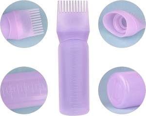 Bouteille de teinture capillaire en plastique multicolore Peigne applicateur Distributeur de coloration capillaire Coiffure Styling Sérigraphie Bouteille de shampooing - Product Image 3