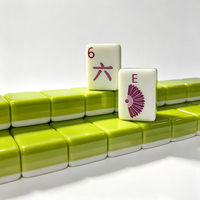 Table de Mahjong de Luxe Moderne à 4 Niveaux en Acrylique Vert Découpé au Laser, Durable, pour Divertissement et Jeux d'Ensemblement