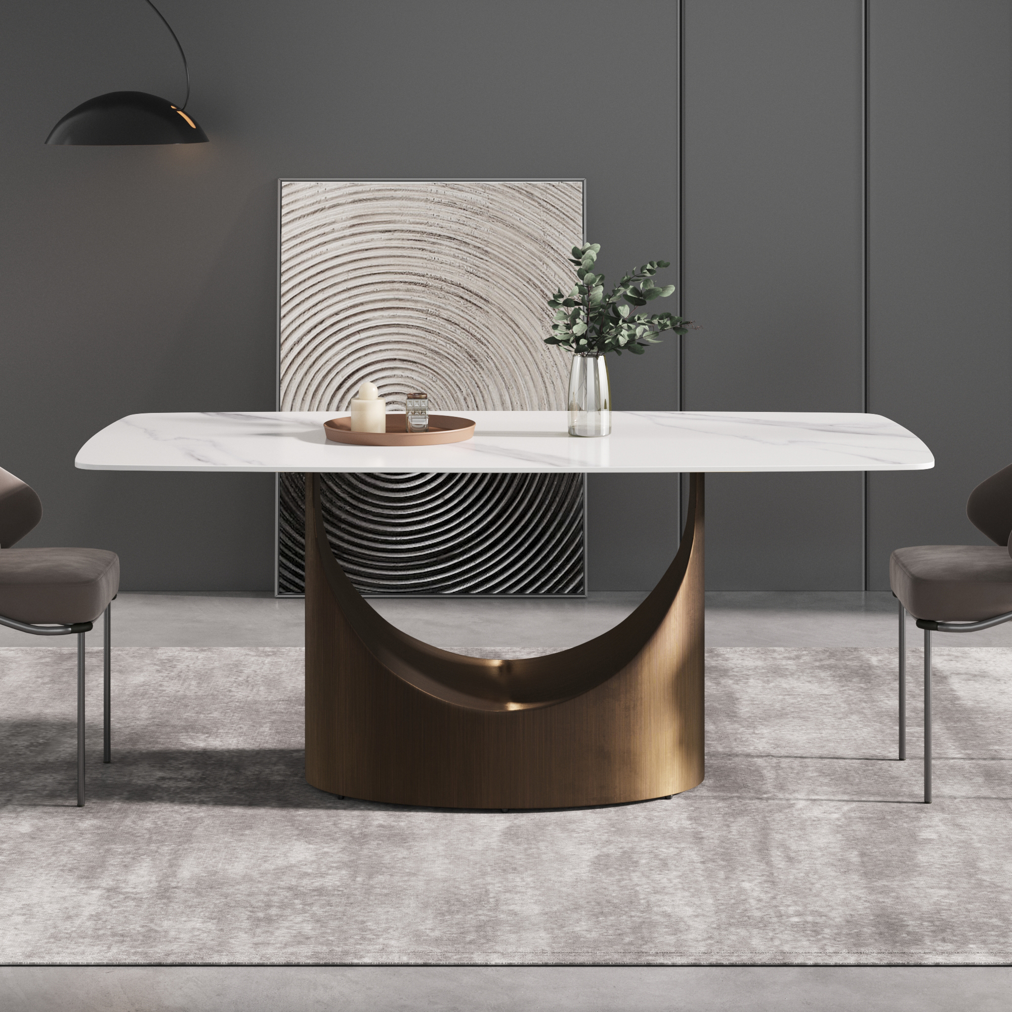 ANINZ Marble Dinner Table Artificial Dinning Room Table Set Modern Furniture Luxury Sintered Stone (图4)