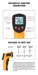 GM550 مقياس حرارة بالأشعة تحت الحمراء درجة حرارة الماء ودرجة حرارة الزيت للمطبخ الخبز الرقمي عدم الاتصال - Product Image 4