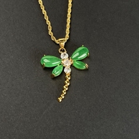 Collier en acier inoxydable avec pendentif croix en pierre de jade verte naturelle, motif Bouddha rieur, bijoux de mode Feng Shui pour femme