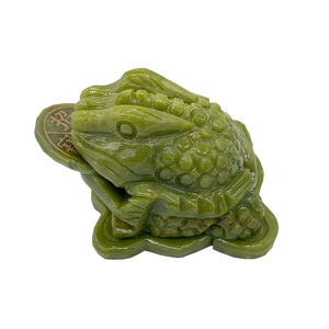 Fengshui-toad de jade verde con moneda para decoración, oferta al por menor y al por mayor, 2020 - Product Image 1