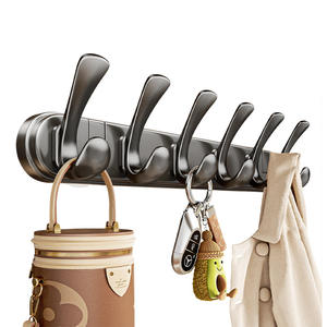 ตะขอแขวนผนังแบบสุญญากาศสีน้ำเงินรูปทรงสี่เหลี่ยมผืนผ้า รับน้ำหนักได้มาก 5 ตะขอ สำหรับห้องน้ำ ห้องสุขา แขวนเสื้อ หมวก ไม่ต้องเจาะผนัง - Product Image 3