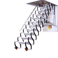 Escalier escamotable télescopique en acier inoxydable électrique, invisible, pour maison, intérieur, duplex, villa, hauteur