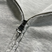 Sweat à capuche zippé pour homme, noir, 430 g/m², en molleton, style streetwear de créateur, personnalisé, délavé, respirant, effet vieilli, délavé à l'acide, vintage, pour l'automne
