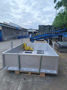 Conteneur de stockage en acier galvanisé robuste avec roues, grande boîte à palettes métallique mobile industrielle pour la logistique d'entrepôt - Product Image 4