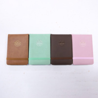 Carnet de poche en cuir PU de couleur rose avec bande élastique
