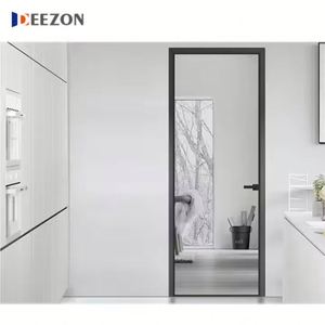 ประตูบานเลื่อนกระจกอลูมิเนียมภายในสไตล์อเมริกันที่กำหนดเองพร้อมพื้นผิวเป็นคลื่นคุณสมบัติป้องกันการแอบมอง - Product Image 1