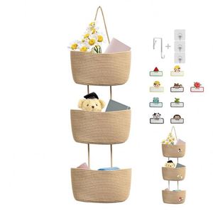 Support mural suspendu pour plantes, <span class=keywords><strong>grand</strong></span>, style bohème, en fer <span class=keywords><strong>tressé</strong></span> et rotin, avec crochets, pour plantes artificielles, idéal pour jacinthes et autres plantes. - Product Image 3