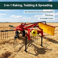 Râteau à foin rotatif haute efficacité homologué CE THR-2500 pour petits tracteurs