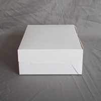 Boîte à gâteau blanche moderne personnalisée en promotion avec finition mate et fenêtre PVC gaufrée sur le couvercle, 6-20 pouces