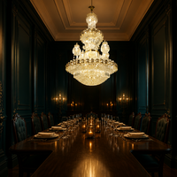Lustre en cristal sur mesure de style luxueux pour hall d'hôtel, restaurant, salle de banquet, salle d'exposition