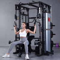 Cage d'alimentation intégrée commerciale à usage domestique cadre de portique multifonctionnel Smith Machine Trainer OEM banc presse Squat Rack Station