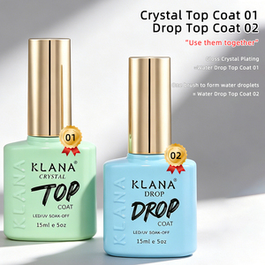KLANA A+B Water Drop Gel Kit 3D High Gloss Crystal <b>Top</b> <b>Coat</b> Set 15ml Non-Toxic Scratch Resistant Long Lasting <b>Top</b> <b>Coat</b> - Product Image 6